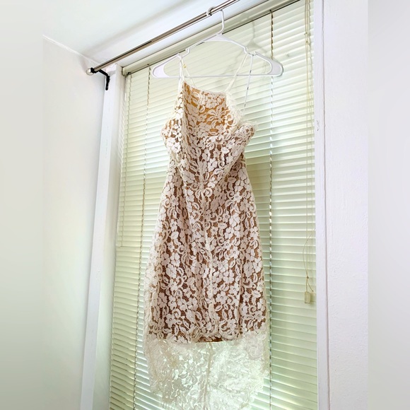 Dreamt of You White Lace High-Low Midi Dress - Picture 2 of 9